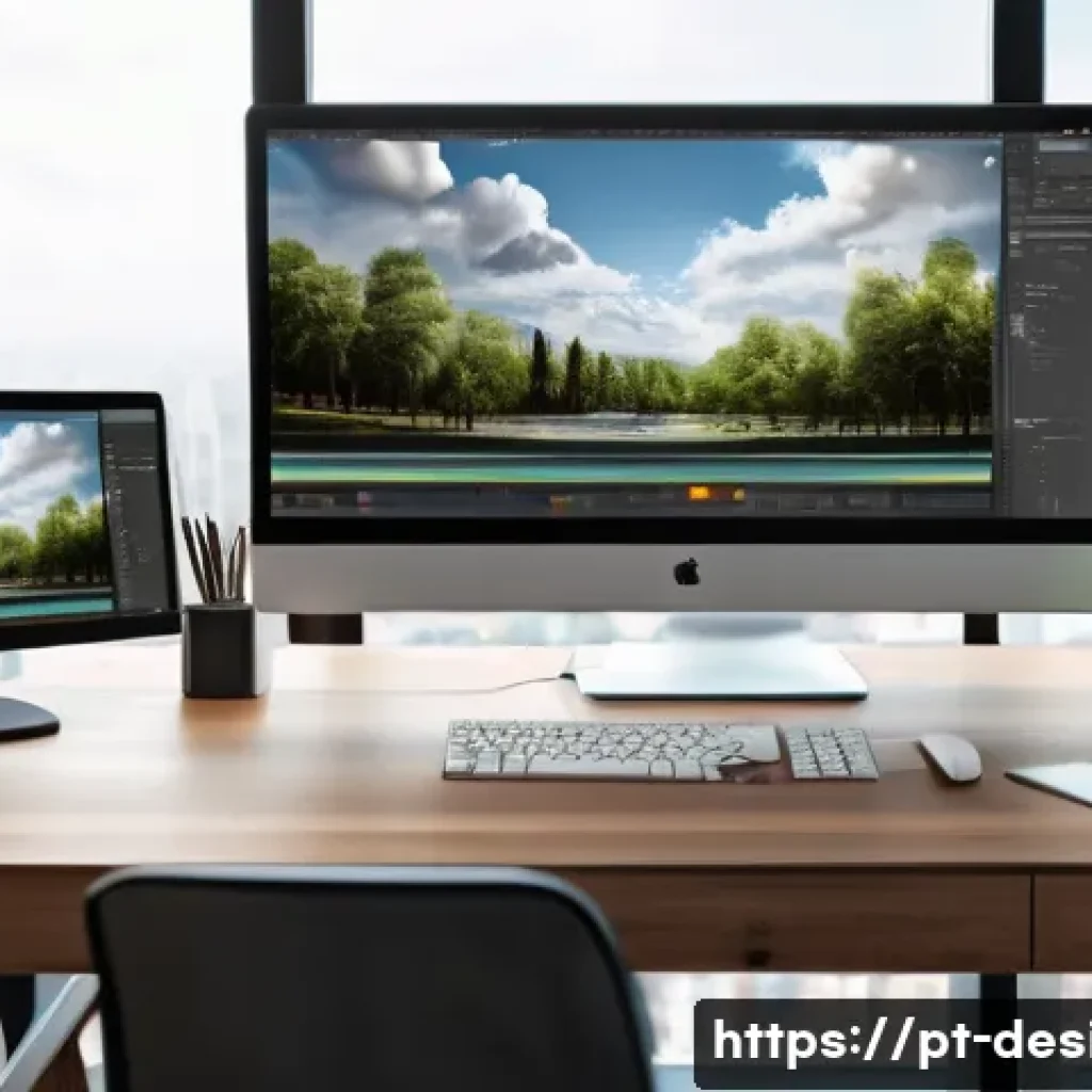포토샵 합성 기술 - A detailed digital artwork of a professional Photoshop workspace showing multiple transparent layers...