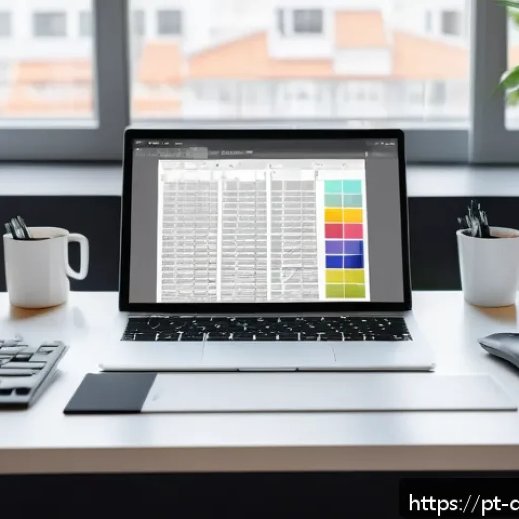 인디자인 레이아웃 기법 - A modern graphic designer’s workspace featuring a large computer screen displaying Adobe InDesign wi...
